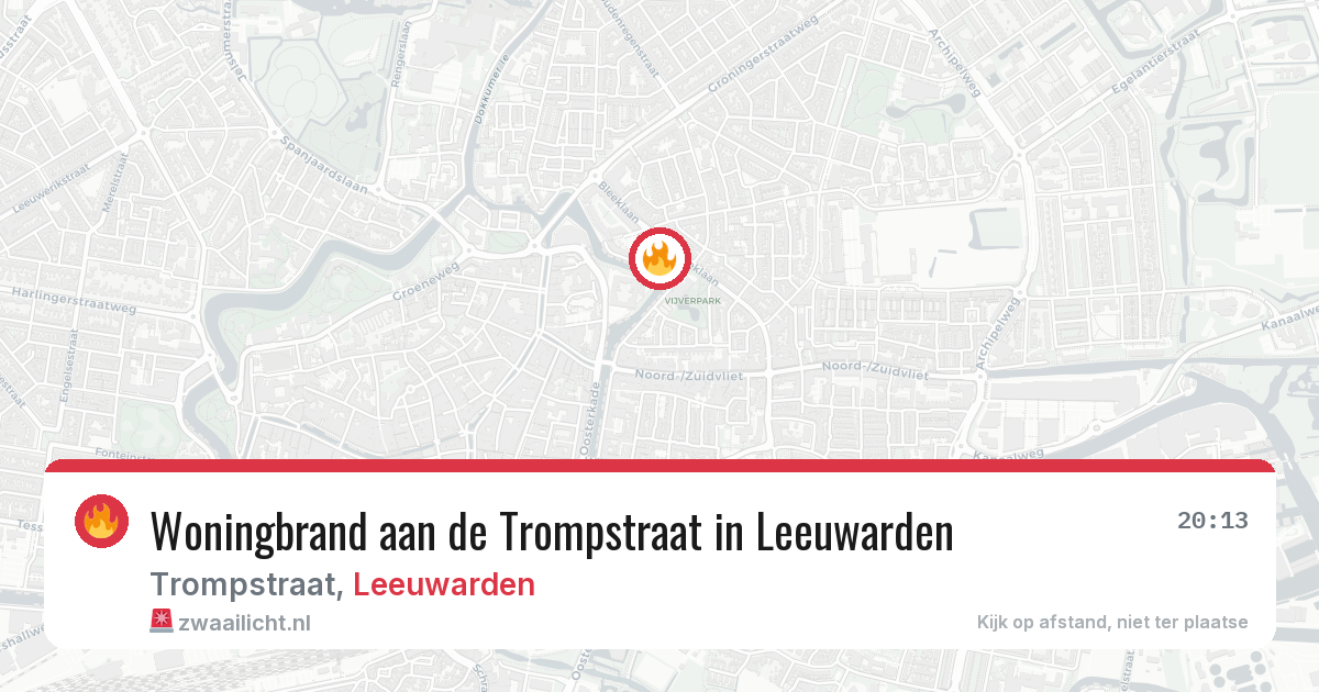 Woningbrand aan de Trompstraat in Leeuwarden — 12 mei 2026