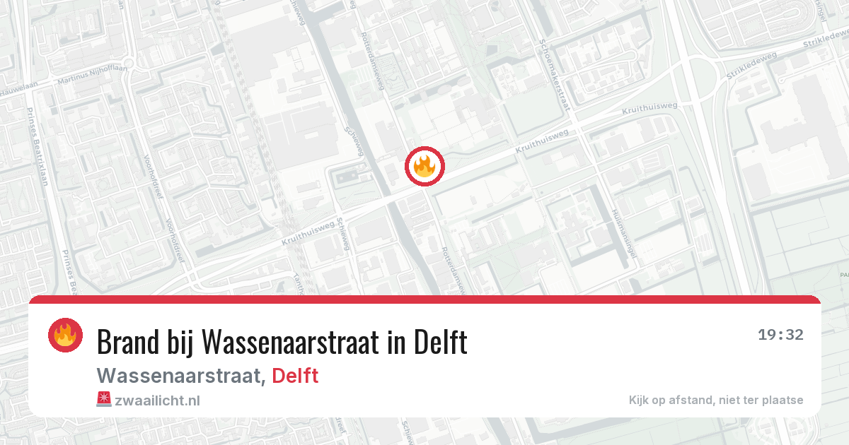 Brand bij Wassenaarstraat in Delft — 2 jul 2026