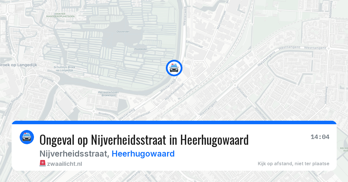 Ongeval op Nijverheidsstraat in Heerhugowaard — 26 apr 2026