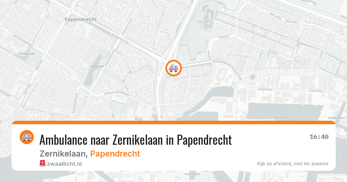 Ambulance naar Zernikelaan in Papendrecht — 24 jun 2026