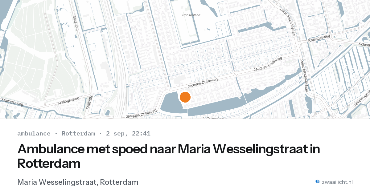 Ambulance met spoed naar Maria Wesselingstraat in Rotterdam — 2 sep 2026