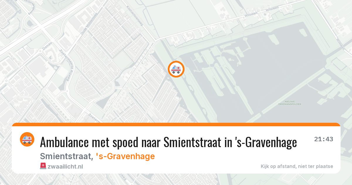 Ambulance met spoed naar Smientstraat in 's-Gravenhage — 6 aug 2026