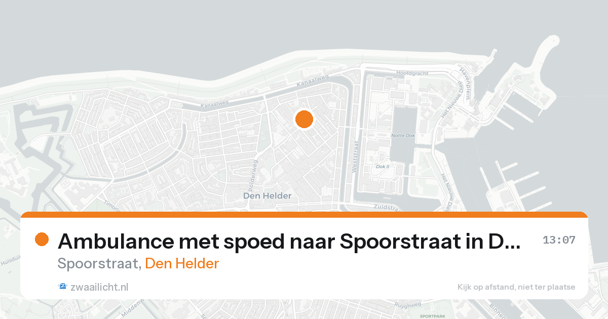 Ambulance met spoed naar Spoorstraat in Den Helder — 17 aug 2026