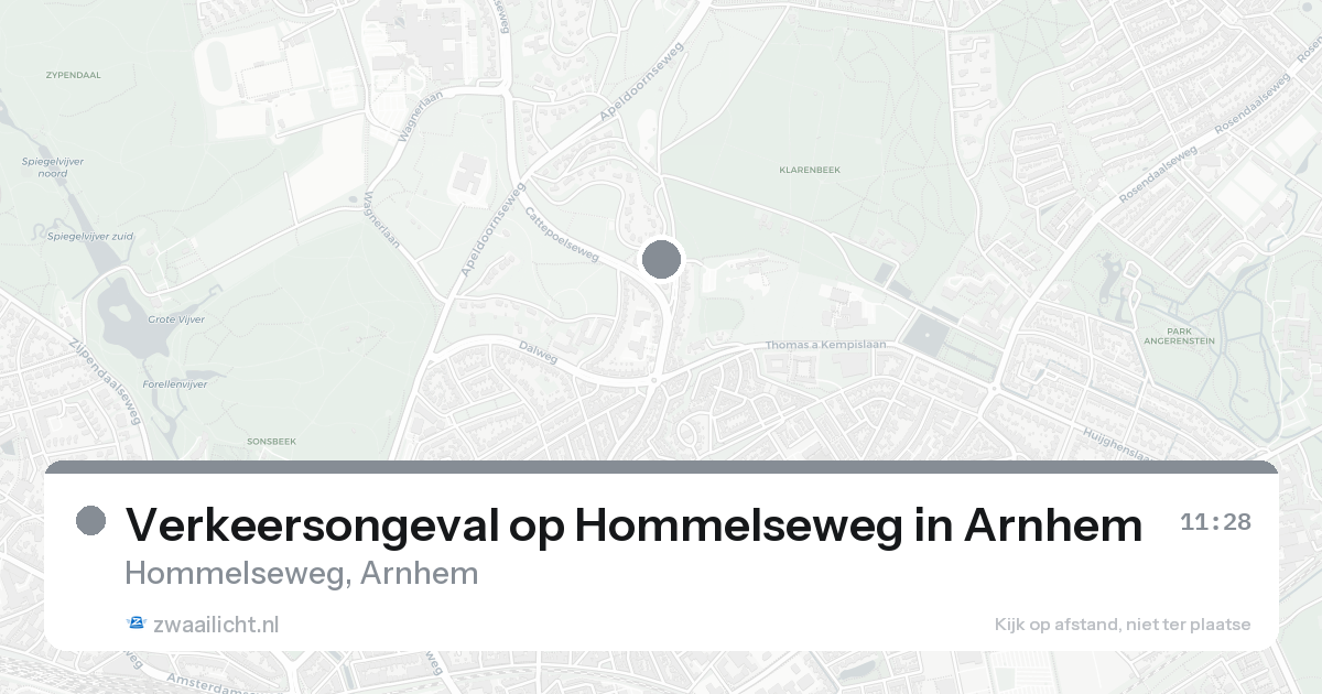 Verkeersongeval op Hommelseweg in Arnhem — 20 aug 2026