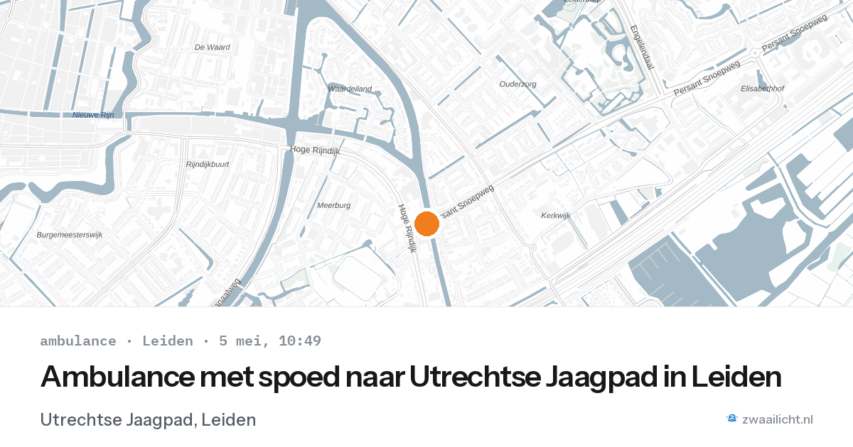 Ambulance met spoed naar Utrechtse Jaagpad in Leiden — 5 mei 2026