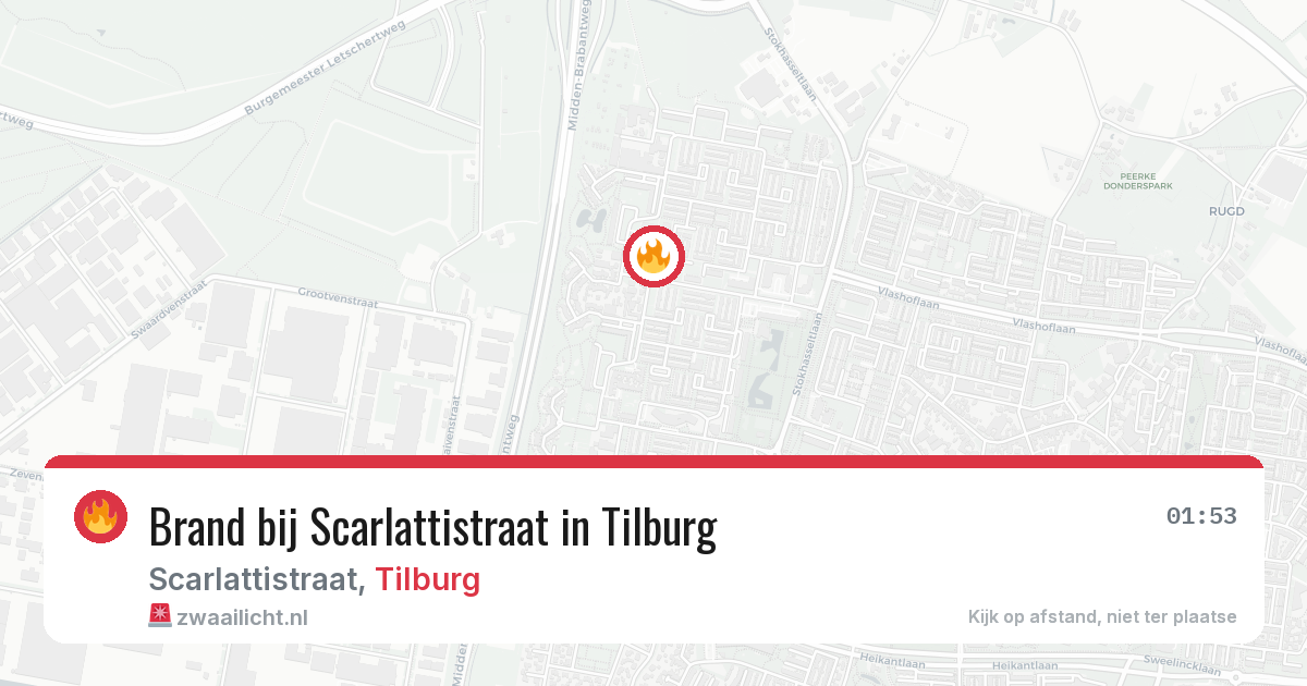 Brand bij Scarlattistraat in Tilburg — 23 jun 2026