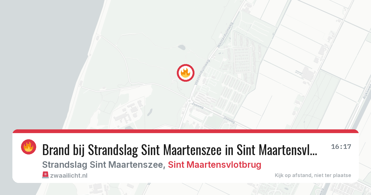 Brand bij Strandslag Sint Maartenszee in Sint Maartensvlotbrug — 1 aug 2026