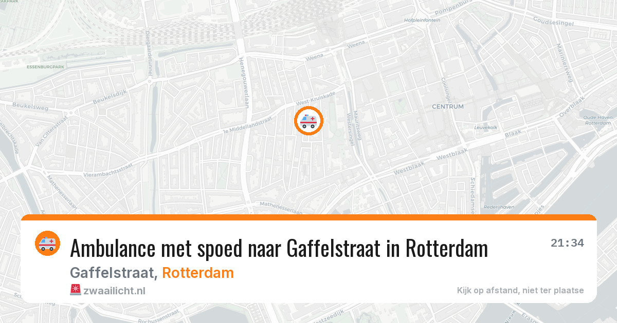 Ambulance met spoed naar Gaffelstraat in Rotterdam — 13 jun 2026