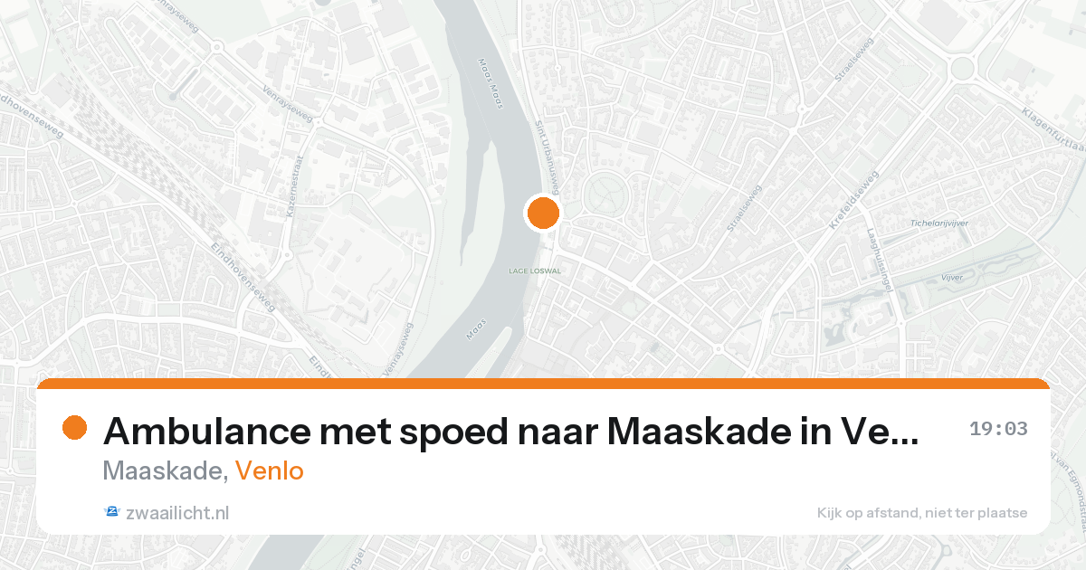 Ambulance met spoed naar Maaskade in Venlo — 22 aug 2026