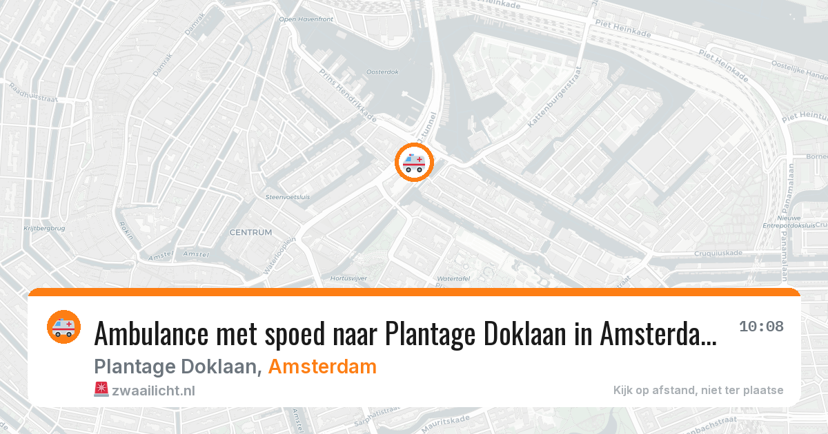Ambulance met spoed naar Plantage Doklaan in Amsterdam — 13 apr 2026