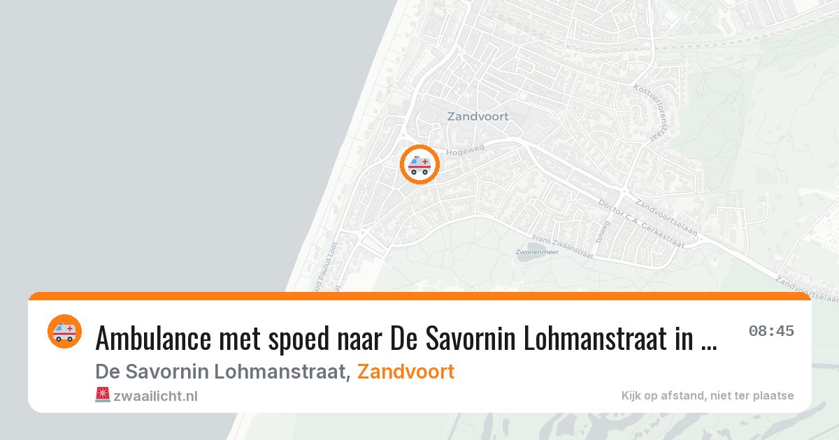 Ambulance met spoed naar De Savornin Lohmanstraat in Zandvoort — 18 jan 2026