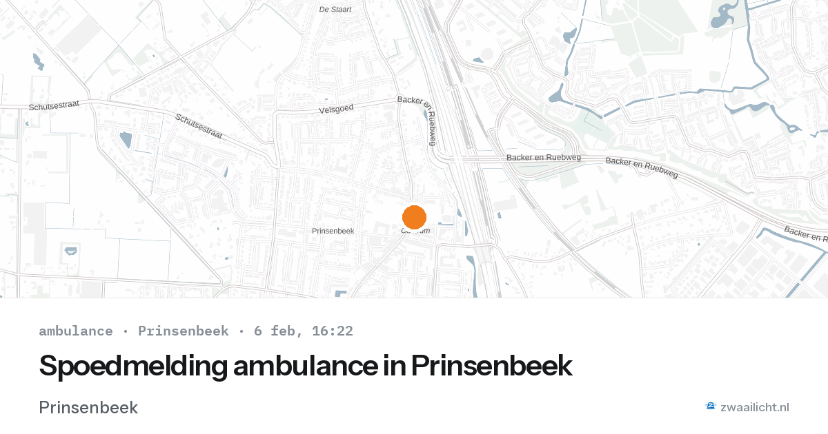 Spoedmelding ambulance in Prinsenbeek — 6 feb 2026
