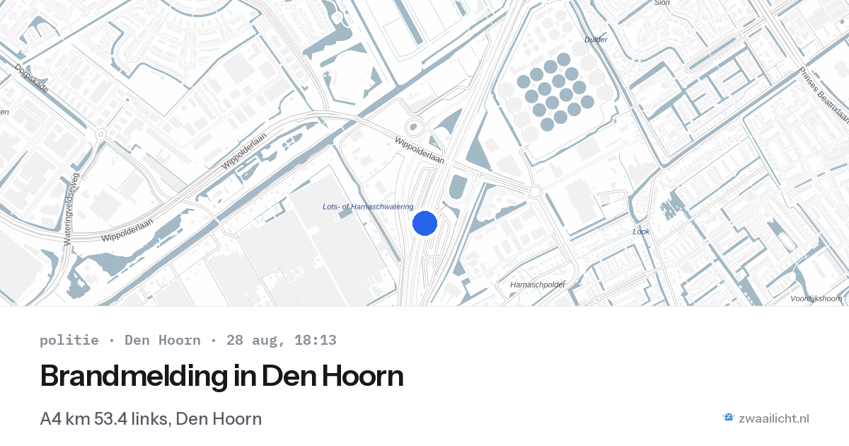 Brandmelding in Den Hoorn — 28 aug 2026