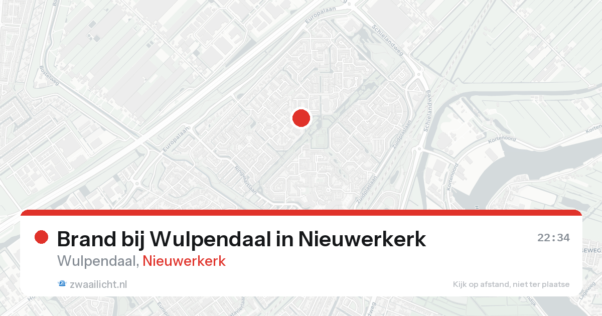 Brand bij Wulpendaal in Nieuwerkerk — 25 aug 2026