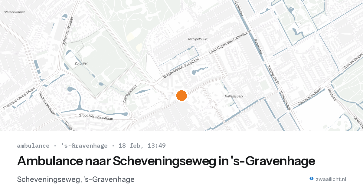 Ambulance naar Scheveningseweg in 's-Gravenhage — 18 feb 2026