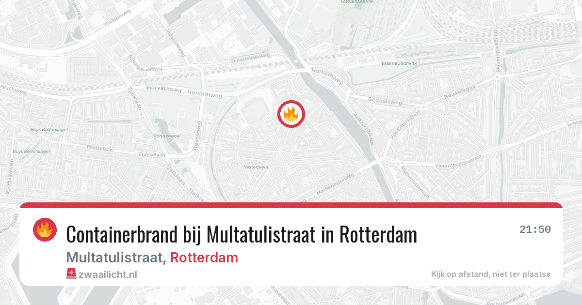 Containerbrand bij Multatulistraat in Rotterdam — 27 mei 2026