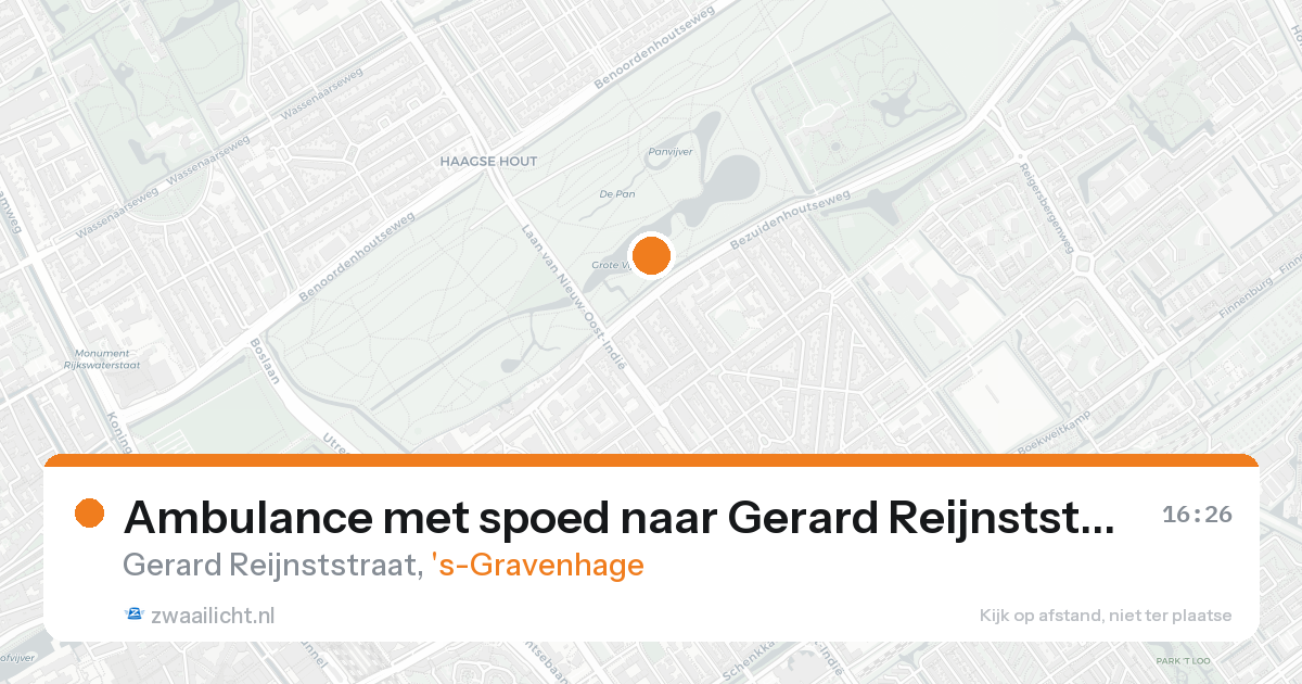 Ambulance met spoed naar Gerard Reijnststraat in 's-Gravenhage — 18 aug 2026