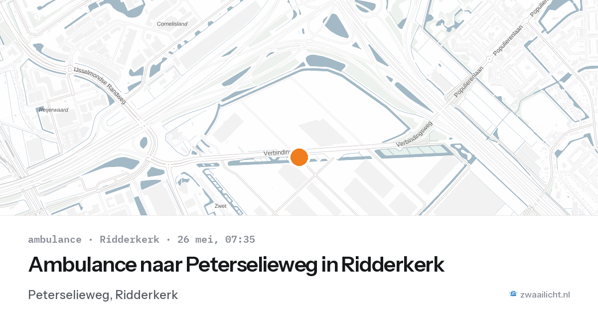Ambulance naar Peterselieweg in Ridderkerk — 26 mei 2026