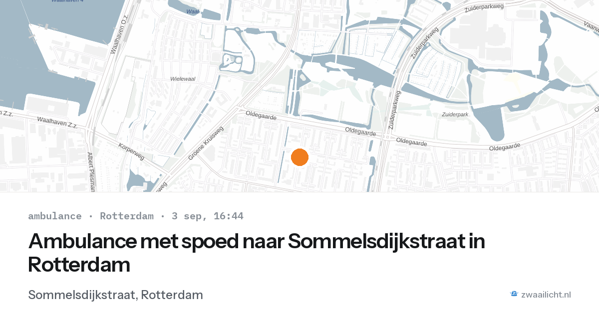 Ambulance met spoed naar Sommelsdijkstraat in Rotterdam — 3 sep 2026