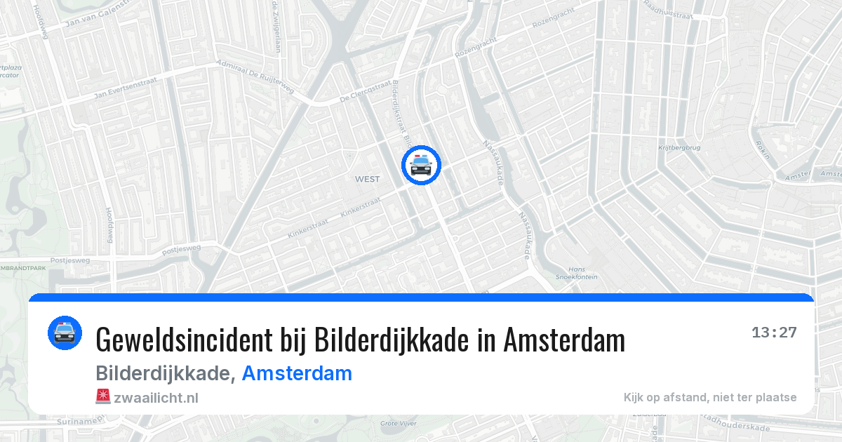 Geweldsincident bij Bilderdijkkade in Amsterdam — 22 jun 2026