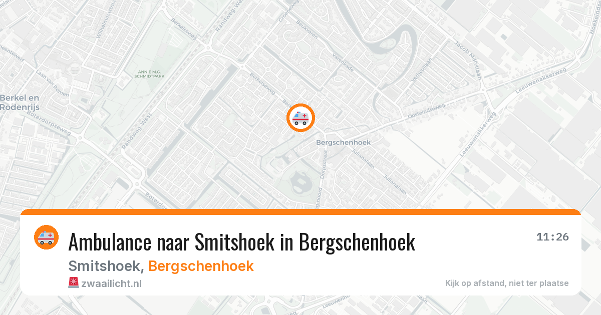 Ambulance naar Smitshoek in Bergschenhoek — 14 jun 2026