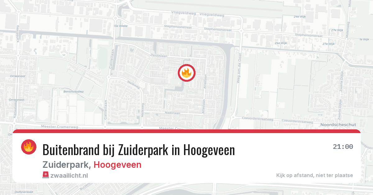 Buitenbrand bij Zuiderpark in Hoogeveen — 10 aug 2026