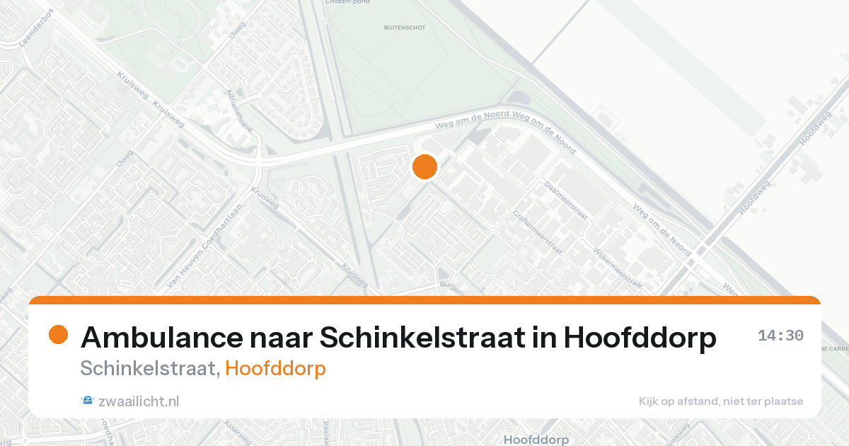 Ambulance naar Schinkelstraat in Hoofddorp — 23 mei 2026