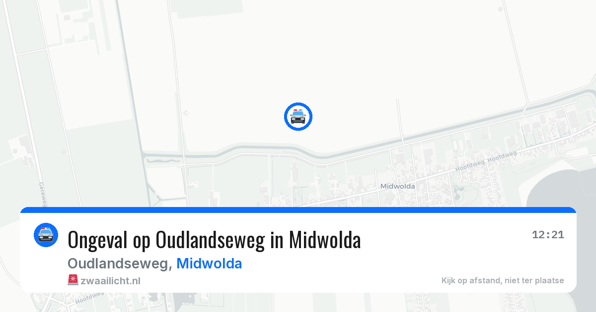 Ongeval op Oudlandseweg in Midwolda — 20 jun 2026