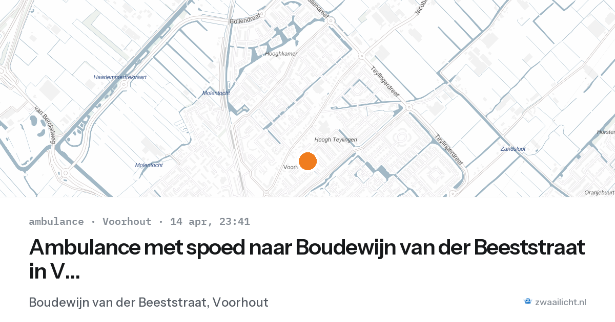 Ambulance met spoed naar Boudewijn van der Beeststraat in Voorhout — 14 apr 2026