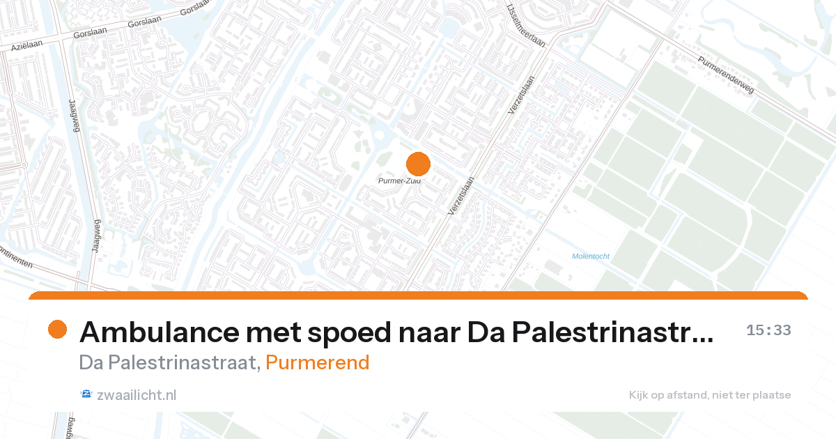 Ambulance met spoed naar Da Palestrinastraat in Purmerend — 19 jul 2026