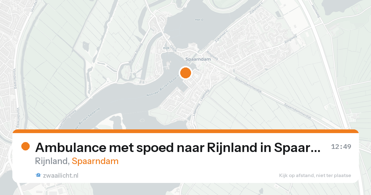 Ambulance met spoed naar Rijnland in Spaarndam — 14 aug 2026