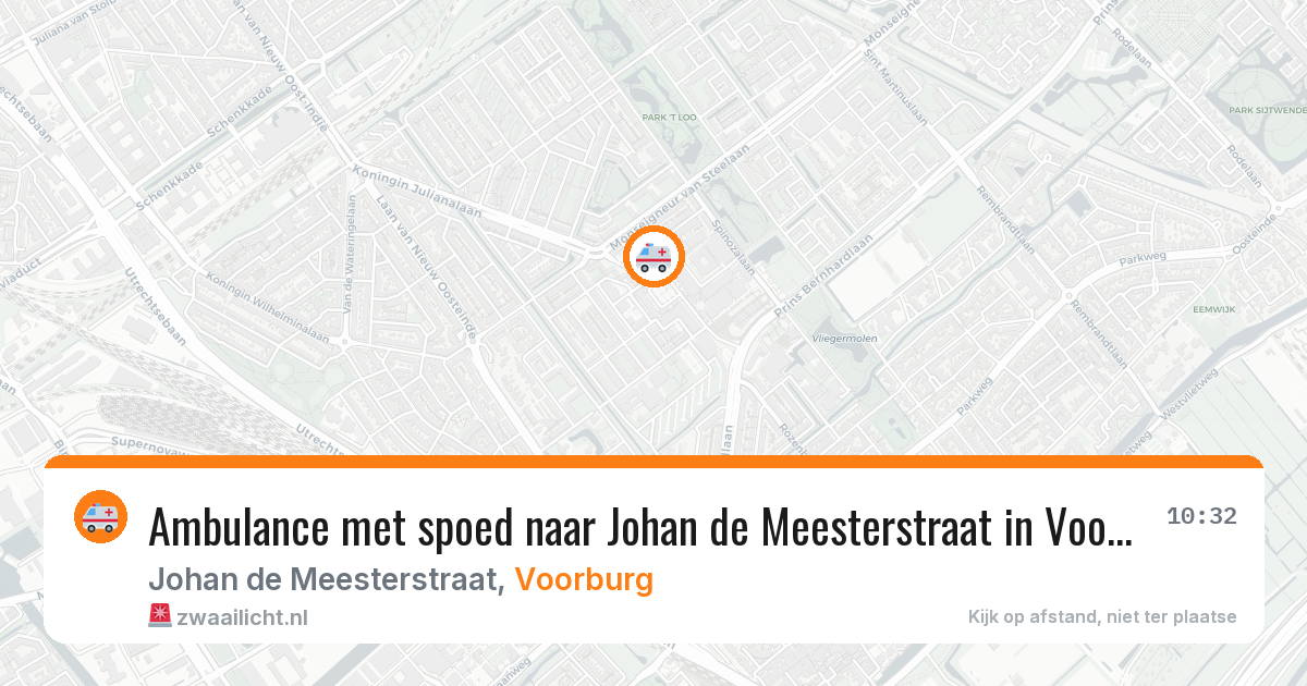 Ambulance met spoed naar Johan de Meesterstraat in Voorburg — 22 jul 2026