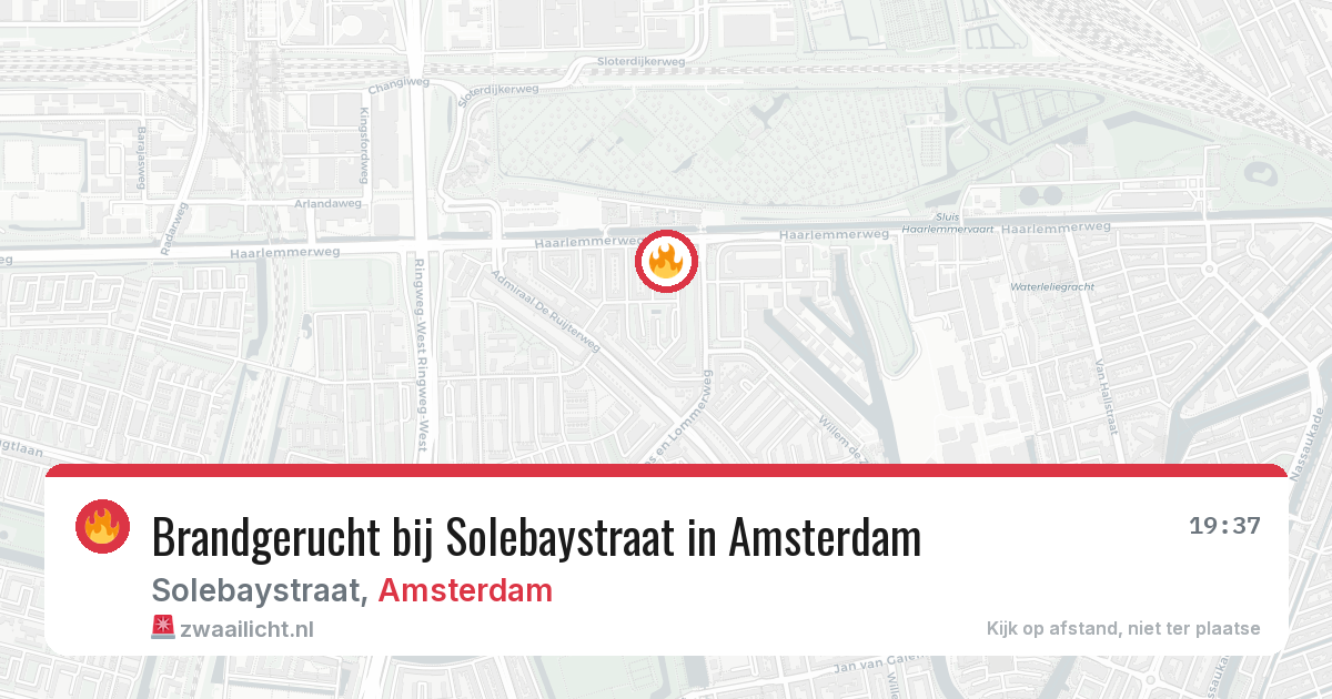 Brandgerucht bij Solebaystraat in Amsterdam — 19 mei 2026