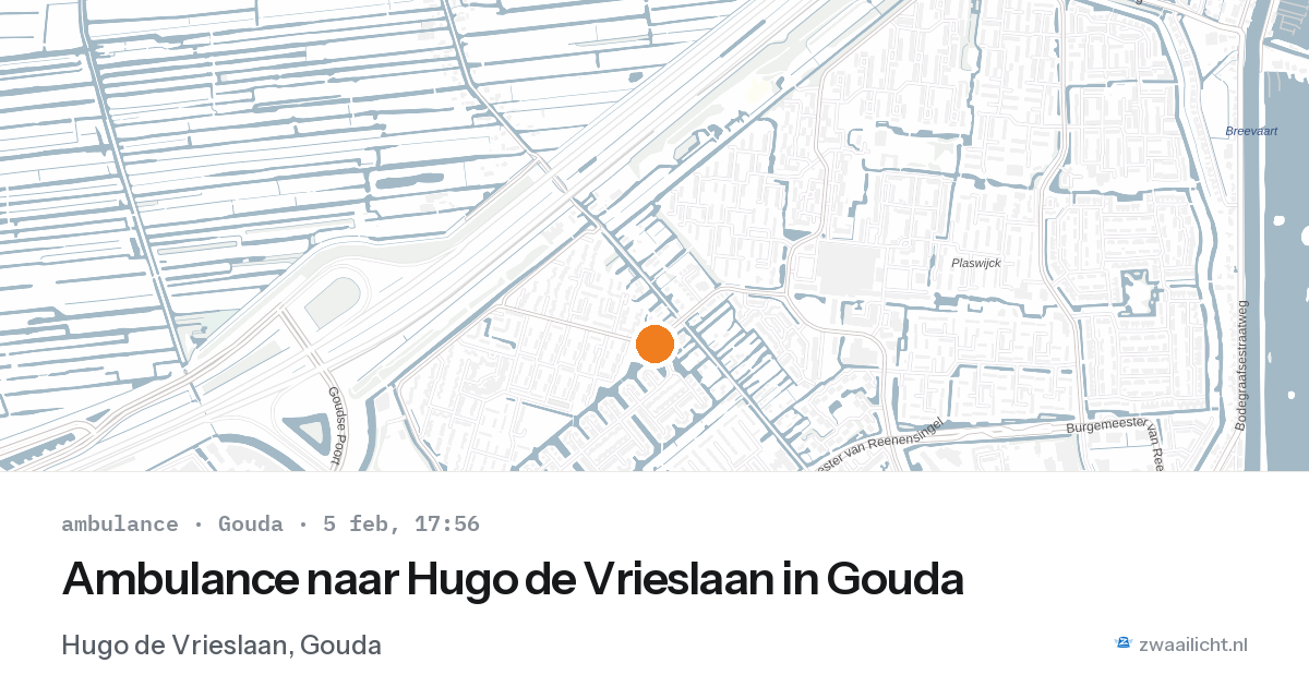 Ambulance naar Hugo de Vrieslaan in Gouda — 5 feb 2026