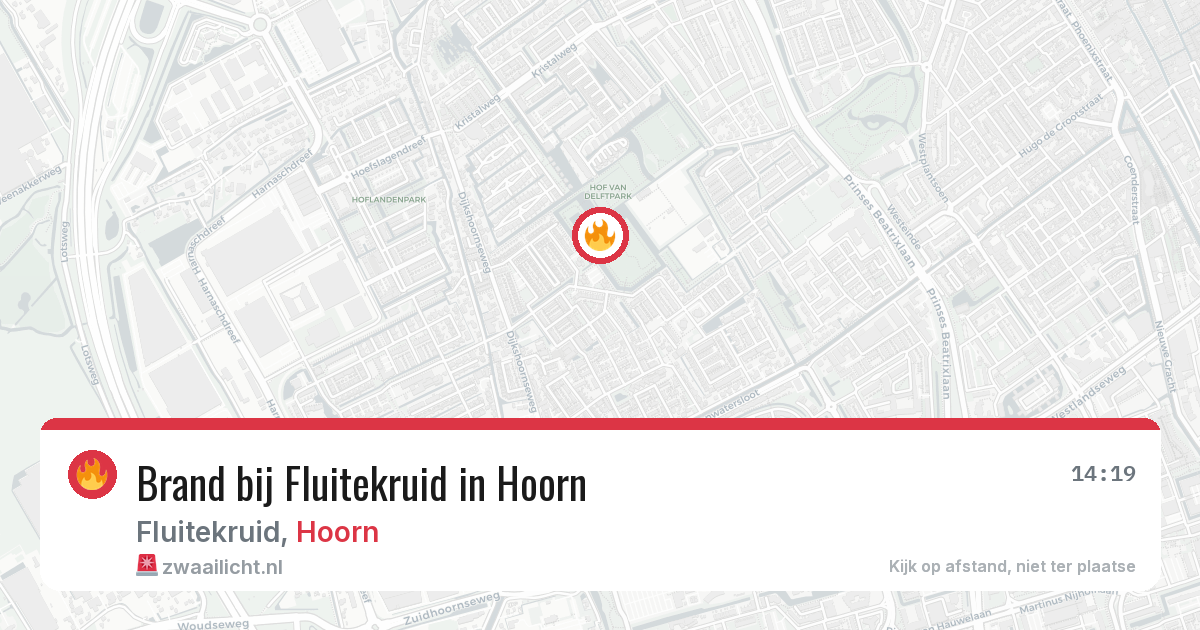 Brand bij Fluitekruid in Hoorn — 25 jun 2026