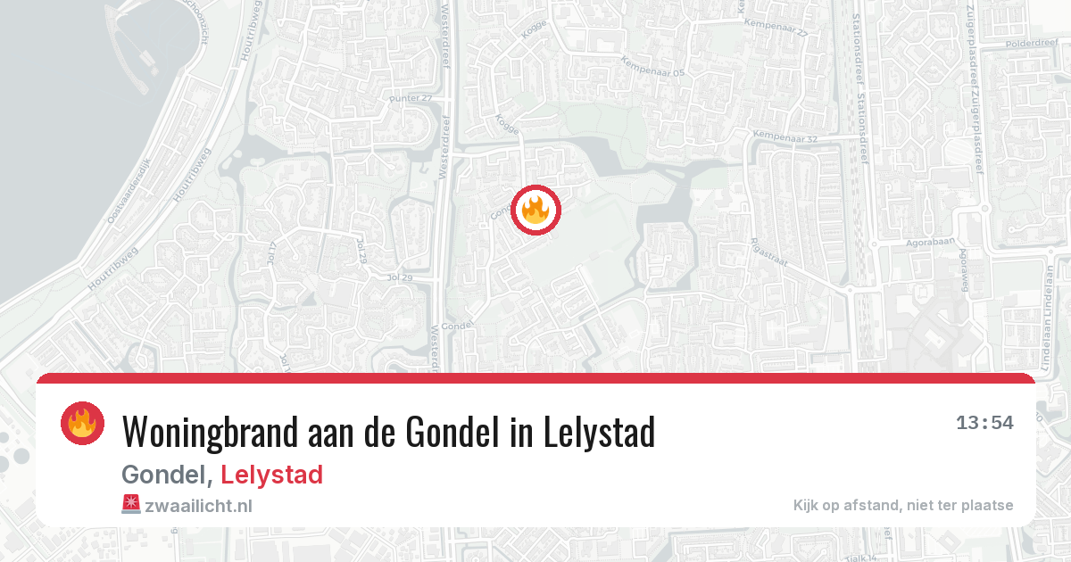 Woningbrand aan de Gondel in Lelystad — 4 jul 2026