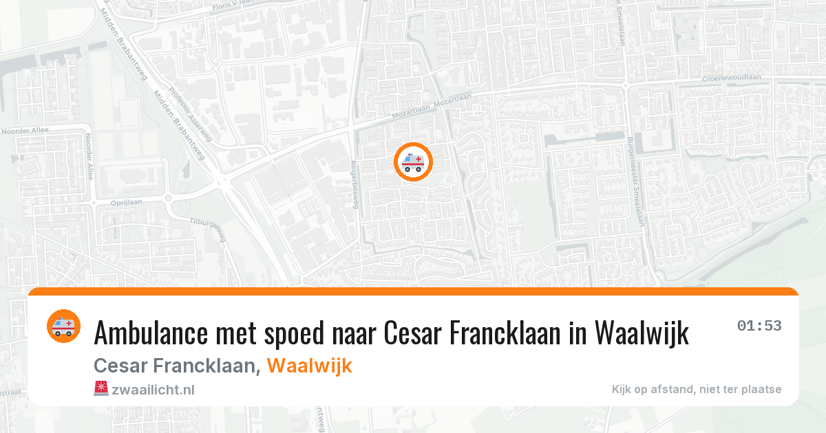 Ambulance met spoed naar Cesar Francklaan in Waalwijk — 29 mei 2026