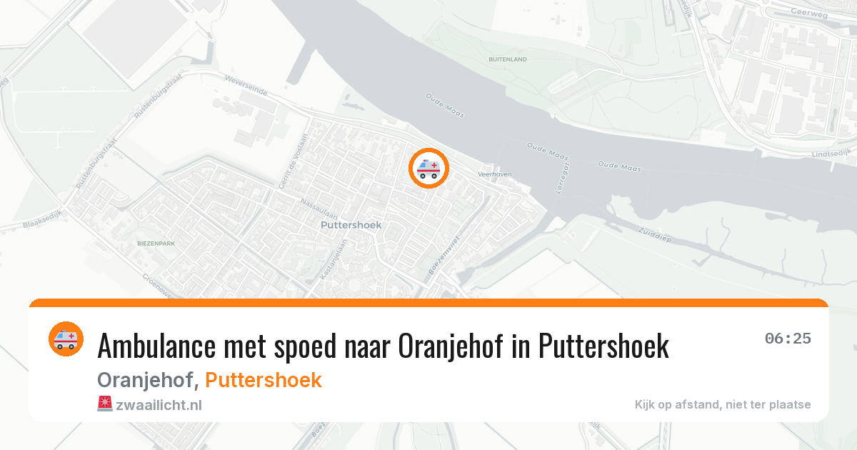 Ambulance met spoed naar Oranjehof in Puttershoek — 23 jun 2026