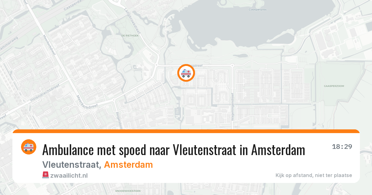 Ambulance met spoed naar Vleutenstraat in Amsterdam — 5 aug 2026