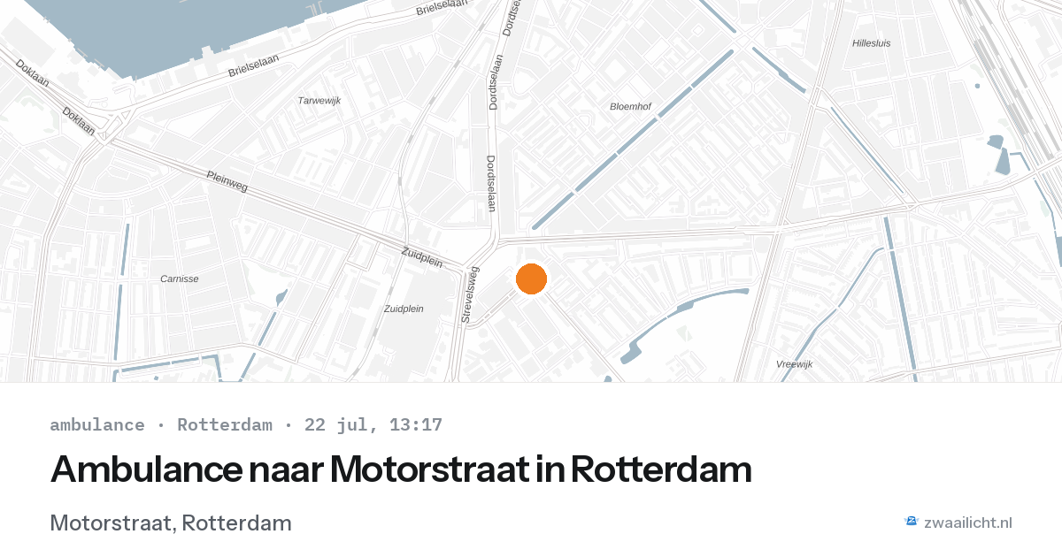 Ambulance naar Motorstraat in Rotterdam — 22 jul 2026
