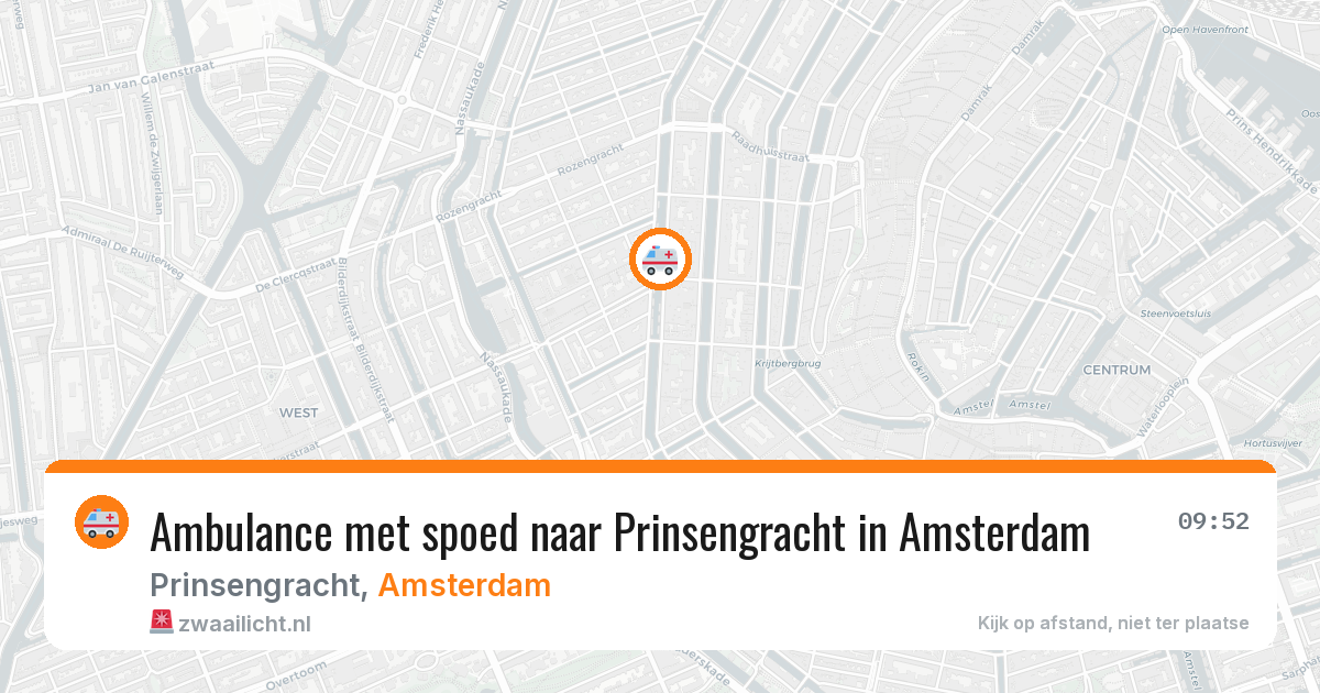 Ambulance met spoed naar Prinsengracht in Amsterdam — 11 aug 2026