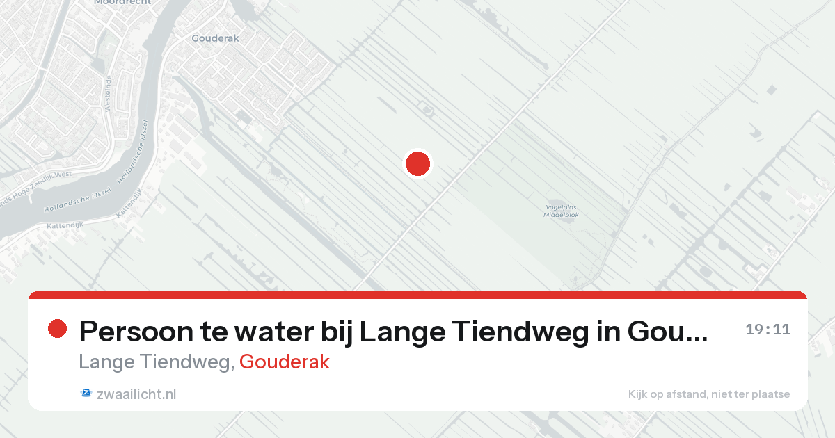 Persoon te water bij Lange Tiendweg in Gouderak — 20 aug 2026