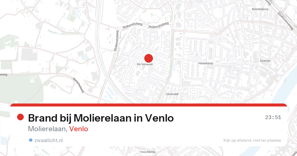 Brand bij Molierelaan in Venlo — 26 aug 2026