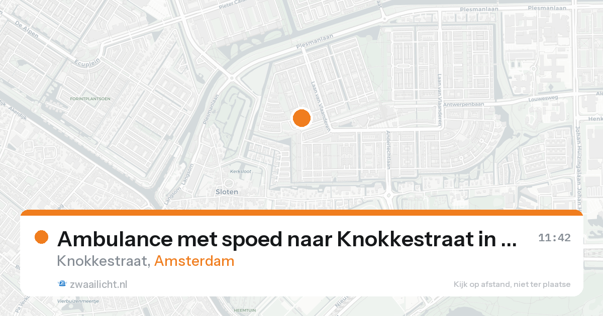 Ambulance met spoed naar Knokkestraat in Amsterdam — 19 aug 2026