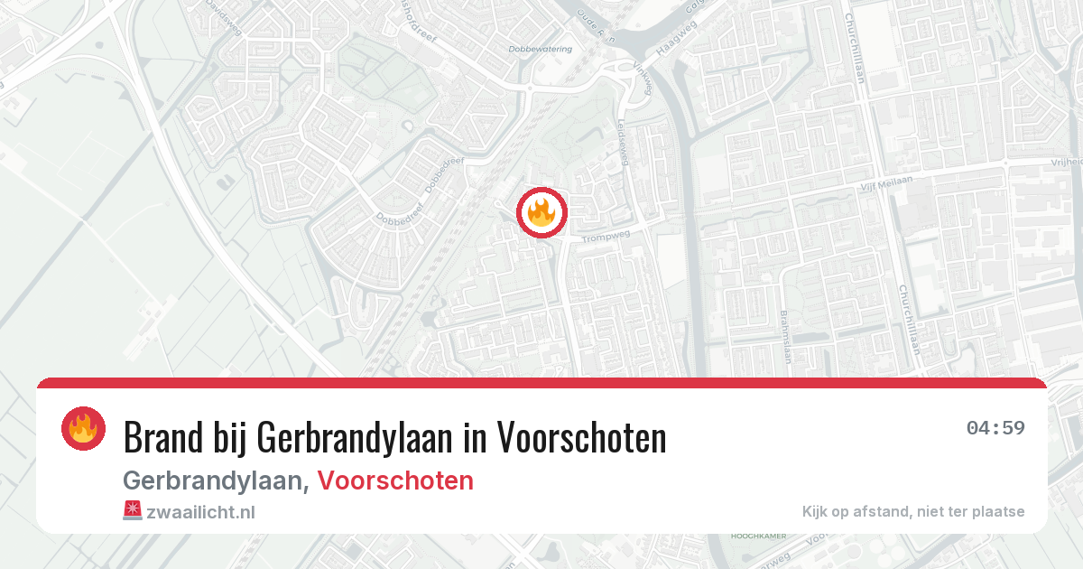 Brand bij Gerbrandylaan in Voorschoten — 6 jun 2026