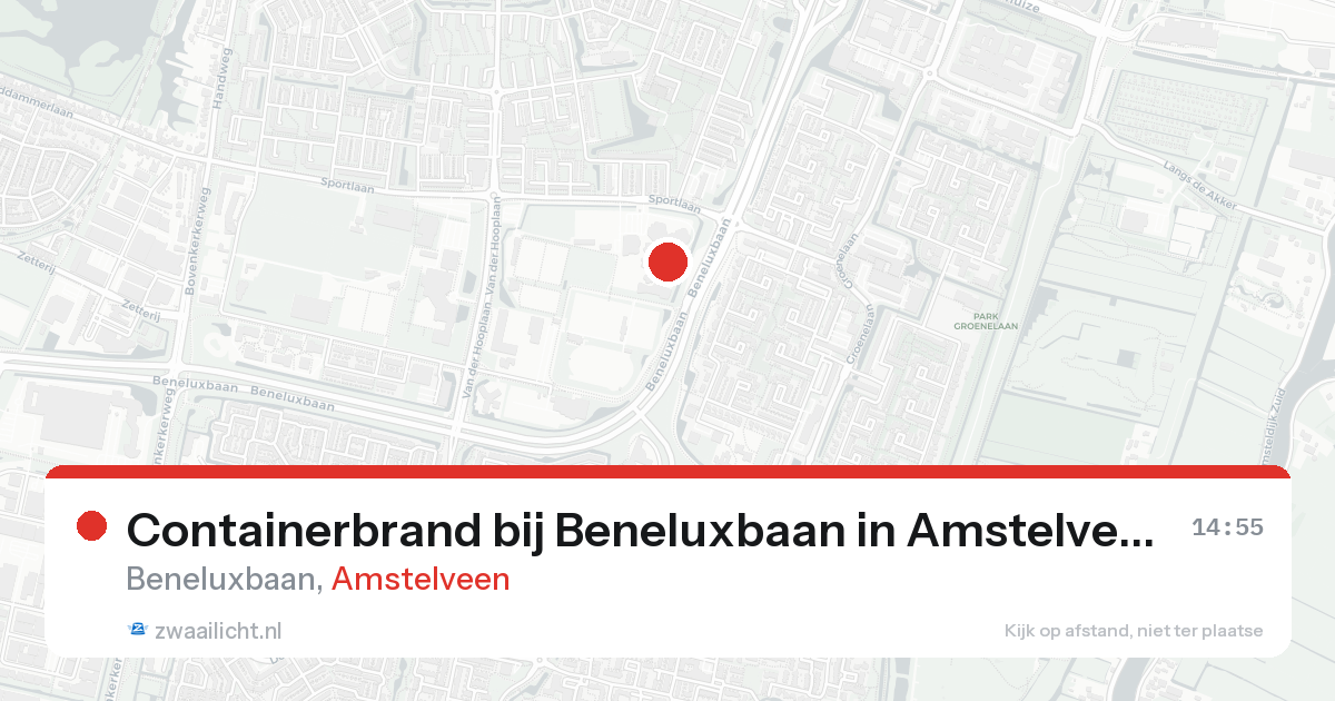 Containerbrand bij Beneluxbaan in Amstelveen — 8 jun 2026