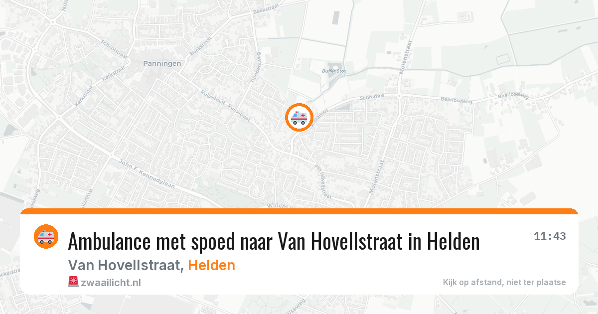 Ambulance met spoed naar Van Hovellstraat in Helden — 22 jul 2026