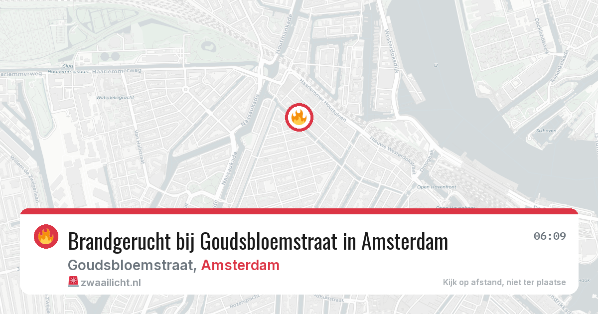 Brandgerucht bij Goudsbloemstraat in Amsterdam — 26 apr 2026