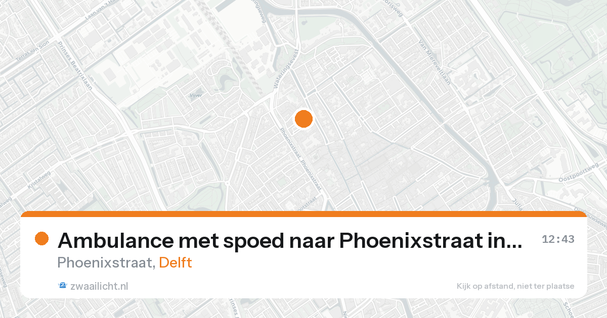 Ambulance met spoed naar Phoenixstraat in Delft — 18 aug 2026