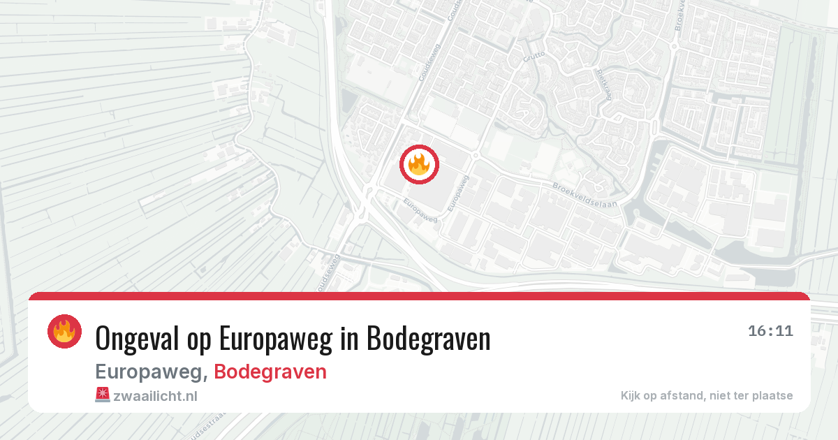 Ongeval op Europaweg in Bodegraven — 27 jul 2026